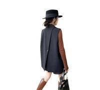 BGHYJKOL Chaleco Mujer Vestir Blazer vintage sin mangas, chaleco, moda informal, traje de solapa, verano, for mujer, oficina, abrigos cruzados(Black,XXXL)