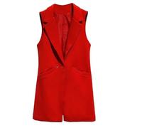 BGHYJKOL Chaleco Mujer Vestir Chaleco de mujer, chaqueta sin mangas, abrigo, blazer largo, formal, for trabajo, oficina, vintage, ajustado, traje, chaleco for gran tamaño(Red,XXXL)