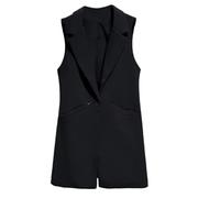 BGHYJKOL Chaleco Mujer Vestir Chaleco de mujer, chaqueta sin mangas, abrigo, blazer largo, formal, for trabajo, oficina, vintage, ajustado, traje, chaleco for gran tamaño(Black,4XL)