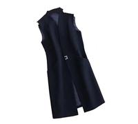 BGHYJKOL Chaleco Mujer Vestir Chaleco negro informal for mujer, ropa de, chaqueta blazer sin mangas, chaleco ajustado mediano y largo for primavera otoño(Blue 1,XXL)