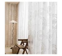 BGHYJKOL Cortinas 1 Panel Lace Green Curtains, A Mirror Peony Full of Feel, Outdoor Decorative Gauze Curtain(White,140x183cm)