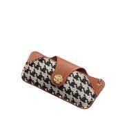 BGHYJKOL Funda Gafas Blanda Bolsa de almacenamiento gafas con patrón moda, caja cuero PU portátil viaje hebilla colgante, estuche for sol(Color-A)