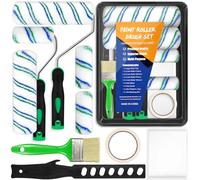 BGIUSQF 12 Piezas Kit Rodillo Para Pintar Paredes, Rodillos Pintura Set, Rodillo Pintura Pared, Rodillo Pintura, Kit de Pintura, con Bandeja,Cinta,Brocha Pintura para Decoración del Hogar