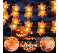 BGIUSQF 3M 20 LED Guirnalda de Luces de Hoja de Arce, Guirnaldas luminosas Hoja de Arce, Decoracion Otoño, Guirnalda Otoño, Hojas de Otoño para Decorar, para Halloween dia de Accion de Gracias