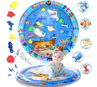 BGIUSQF Alfombra Agua Bebe, Alfombra Inflable Agua para Bebé, Alfombra Sensorial Bebe con Agua Tema Oceánico, 63 x 63 cm Tapete de Actividades Bebe,Estimulación del Crecimiento de Bebé