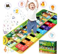 BGIUSQF Alfombra Musical Piano para Bebé con 10 Llamadas de Animales, Alfombra de Baile, Juguete con Imágenes de Dibujos Animados, para 1-4 Años, 110x43cm