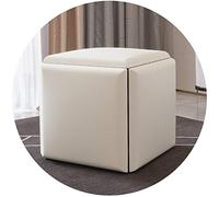 BGKASYHI - Juego de otomanas de 5 piezas con ruedas universales, taburete cuadrado de piel sintética para el hogar, comedor, mesa de café, sofá y oficina, disponible en 6 colores