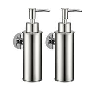 BGL Dispensador de jabón de Acero Inoxidable 304 montado en la Pared para baño (2 Piezas Cromado)