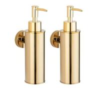 BGL Dispensador de jabón de Acero Inoxidable 304 montado en la Pared para baño (2 Piezas Dorado)