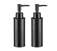 BGL Dispensador de jabón redondo negro de pie, dispensador de líquido para baño y cocina, paquete de 2 unidades