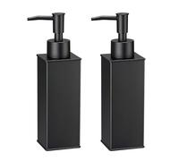 BGL Dispensadores de jabón, 2 unidades, dispensador de líquido de pie de acero inoxidable 304, botellas con bomba cuadradas para decoración de baño y cocina, color negro