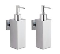 BGL Dispensadores de jabón montados en la pared, paquete de 2, dispensadores de lavado de manos líquido de acero inoxidable 304 para baño y cocina, cromados