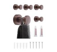 BGL Ganchos de pared de color oro rosa - Juego de 5 unidades | Ganchos de metal inoxidable para toallas de baño y cocina | Autoadhesivos o para montaje en pared