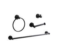 BGL Juego de Accesorios de baño Negro Mate, 4 Piezas, toallero de baño Ajustable de 24 Pulgadas