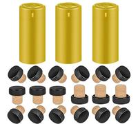 BGMAXimum Cápsulas termorretráctiles de PVC, 40 unidades doradas y 40 tapones de corcho para botellas de vino, juego de conservación de vino para crucero, sello de vino, mangas retráctiles, tapas de
