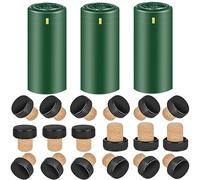 BGMAXimum Cápsulas termorretráctiles de PVC, 40 unidades verdes y 40 tapones de corcho para botellas de vino, juego de conservación de vino para crucero, sello de vino, mangas retráctiles, tapas de