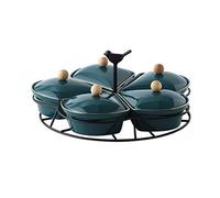 BgnEhRfL frutero, Ceramic Dried Fruit Box with Lid and Nordic Home Living Room Melon Seed Snack Plate Tray