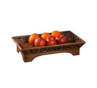 BgnEhRfL frutero, European-Style Retro Creative Fruit Tray Solid Wood Carving Candy Bowl Wooden Storage Basket