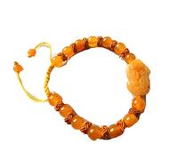 BgnEhRfL Pulseras, Pulseras de Cuentas, Pulsera de Jade Natural Huanglong PiXiu, Hecha a Mano, con Cuerda Trenzada y Cuentas Original a for Hombres Mujeres