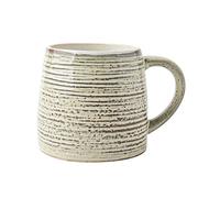 BgnEhRfL Taza grande de cerámica ancha for café con leche, taza de té grande de gres con textura irregular japonesa de 16,9 onzas for oficina y hogar, apta for lavavajillas y microondas White-500ml