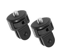 BGNing Mini adaptador de montaje de trípode, adaptador de montaje de cámara, convertidor de tornillo giratorio universal de 360 grados, mini adaptador de trípode para cámara de acción (2 negros)
