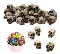 BGNXHYB 20PCS Halloween Mini Cráneo, Mini Calaveras, Minifiguras de Calaveras de Halloween, decoración de Maceta, para Haunted House, Halloween Horror Party, Decoración para Halloween
