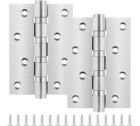 BGOBTY Bisagras Puertas,pack de 2 Bisagras Abatibles de Acero Inoxidable,Bisagra Puerta Cocina con rodamiento cuádruple de bolas,apto para puertas de madera,puertas de jardín exteriore (Plata)