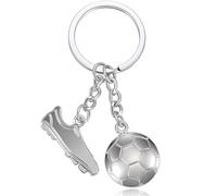 BGOBTY Llavero de Fútbol,Mini Llavero Bota de Fútbol,Llavero plata de fútbol y bota,Llaveros de Coche,Llaveros de Fútbo personalidad,fan souvenir,regalo cumpleaños