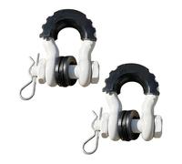 BGRVCKS Cubierta Gancho Remolque 28660lbs Grillete Anclaje Anillo En D Resistencia A Rotura Recuperación Vehículos para Jeep Todoterreno 5/8 "18 Mm Engranaje Remolque Cubierta Gancho Ojo(Blanco)