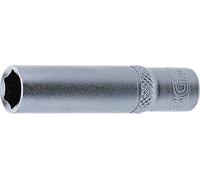 BGS 10671 | Llave de vaso hexagonal, larga | entrada 6,3 mm (1/4") | 5/16" | Accionamiento cuadrado interior de 6,3 mm (1/4") | acero al cromo vanadio | cromado mate, con moleteado