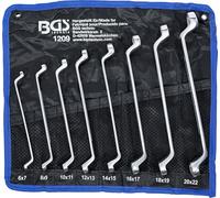 BGS 1209 | Juego de llaves de estrella dobles | acodada | 6 x 7 - 20 x 22 mm | 8 piezas