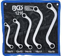 BGS 1216 | Juego de llaves de estrella dobles | forma de S | 10 x 11 - 18 x 19 mm | 5 piezas