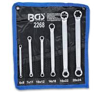 BGS technic KG Juego de llaves de estrella dobles 2268 – E-Torx E6xE8–E20xE24 – 6 piezas