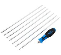 BGS 2326 | Juego de destornilladores con puntas intercambiables | perfil en T (para Torx) / T-Star (para Torx Plus) con perforación | 8 piezas