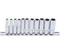 BGS 2429 | Juego de llaves de vaso hexagonal, largas | entrada 6,3 mm (1/4") | medidas en pulgadas | 11 piezas