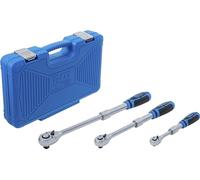 BGS 25123 | Juego de carracas reversibles | extensible | 6,3 mm (1/4") - 10 mm (3/8") - 12,5 mm (1/2") | 3 piezas