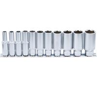 BGS 2756 | Juego de llaves de vaso hexagonal, largas | entrada 10 mm (3/8") | medidas en pulgadas | 11 piezas