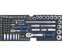 BGS 3341 | Bandeja de espuma para BGS 3312: Juego de llaves de vaso | 12,5 mm (1/2") + 6,3 mm (1/4") | 77 piezas