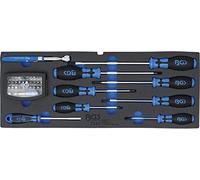 BGS 3343 | Bandeja de espuma para BGS 3312: Destornilladores, Juego de puntas y recogedor magnético | 41 piezas