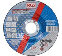 BGS 3922 | Disco de corte para metal | Ø 115 x 2,5 x 22,2 mm | tipo 42 | Diseño acodado | para amoladora angular | adecuado para acero | máx. 13.300 rpm (80 m/s)