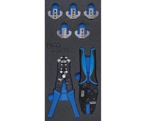BGS 4029 | Bandeja para carro 1/3: Alicates de crimpado y pelacables | 7 piezas
