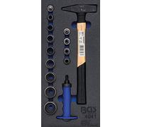 BGS 4041 | Bandeja para carro 1/3: Juego de sacabocados, martillos | 15 piezas