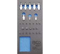 BGS 4097 | Bandeja para carro 1/3: Surtido de puntas y puntas de vaso | 27 piezas