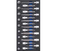 BGS 4117 | Bandeja para carro 1/3: Juego de puntas de vaso | entrada 12,5 mm (1/2") | perfil en cuña (para RIBE) | 25 piezas