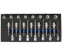 BGS 4118 | Bandeja para carro 1/3: Juego de puntas de vaso | entrada 12,5 mm (1/2") | dentado múltiple interior (para XZN) | 22 piezas