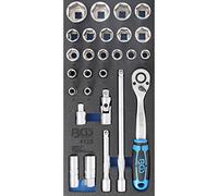 BGS 4126 | Bandeja para carro 1/3: Juego de llaves de vaso | 12,5 mm (1/2") | 27 piezas