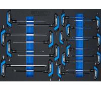 BGS 4148 | Bandeja para carro 3/3: Juego de destornilladores con empuñadura en T | hexágono interior, perfil en T (para Torx) | 18 piezas