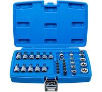 BGS 5021 | Juego de puntas y llaves de vaso | 10 mm (3/8") | perfil en T (para Torx) | 34 piezas