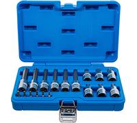 BGS 5173 | Juego de puntas de vaso | entrada 6,3 mm (1/4") / 12,5 mm (1/2") | perfil en T (para Torx) | 18 piezas