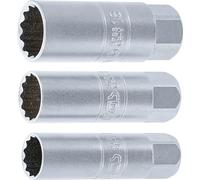 BGS 6858 | Juego de vasos para bujías 12 caras | entrada 10 mm (3/8") | 14 - 16 - 18 mm | 3 piezas